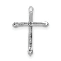 14k White Gold 1/5ct. Diamond Cross Chain Slide