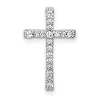 14k White Gold 1/5ct. Diamond Latin Cross Chain Slide