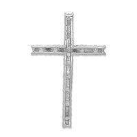 14k White Gold Diamond Latin Cross Pendant