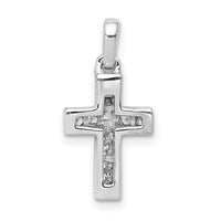 14k White Gold 1/6ct. Diamond Latin Cross Pendant