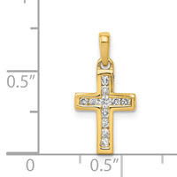 14k 1/6ct. Diamond Latin Cross Pendant