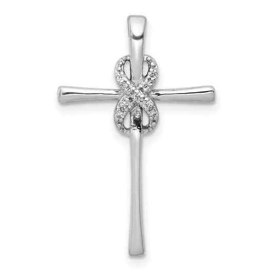 14k White Gold .03ct. Diamond Infinity Cross Chain Slide