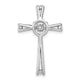 14k White Gold 1/15ct. Vibrant Moving Diamond Cross Chain Slide