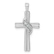 14k White Gold AA Diamond Cross Pendant