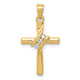 14k AA Diamond Cross Pendant