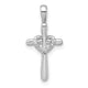 14k White Gold Diamond Cross w/Heart Pendant