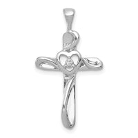14k White Gold AA Diamond Cross Pendant