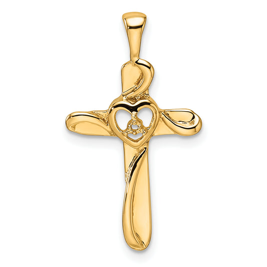 14k Diamond Cross Pendant Mounting