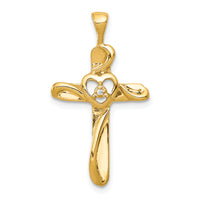 14k AA Diamond Cross Pendant