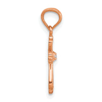14K Rose Gold Diamond Accented Cross Pendant