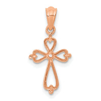 14K Rose Gold Diamond Accented Cross Pendant