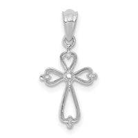14K White Gold Diamond Accented Cross Pendant