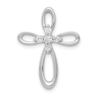 14k White Gold 1/5ct. Diamond Cross Chain Slide