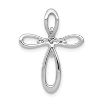14k White Gold 1/5ct. Diamond Cross Chain Slide