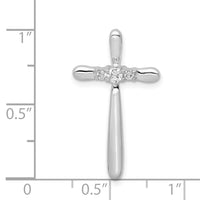 14k White Gold 1/10ct. Diamond Cross Chain Slide