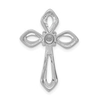 14k White Gold 1/8ct. Diamond Cross Chain Slide