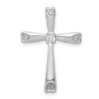 14k White Gold 1/10ct. Diamond Cross Chain Slide