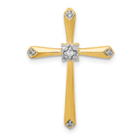 14k 1/20ct. w/Rhodium Diamond Cross Chain Slide