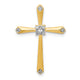 14k 1/20ct. w/Rhodium Diamond Cross Chain Slide