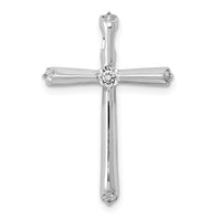 14k White Gold 1/5ct. Diamond Cross Chain Slide