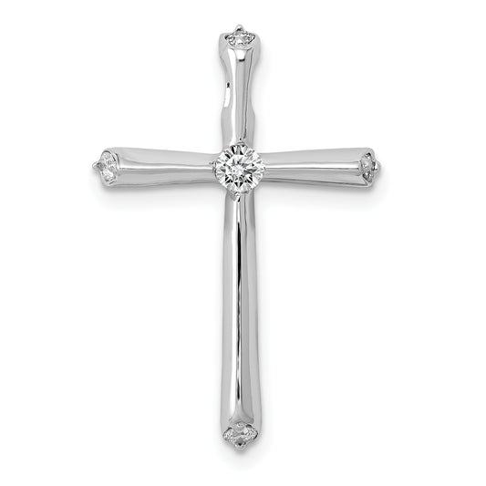 14k White Gold 1/5ct. Diamond Cross Chain Slide