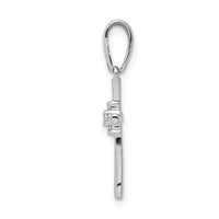 14k White Gold .02ct. Diamond Cross Pendant