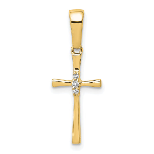 14K .02ct. Diamond Cross Pendant