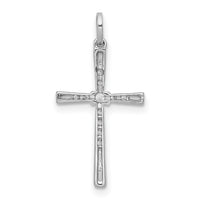 14k White Gold 1/10ct. Diamond Cross Pendant