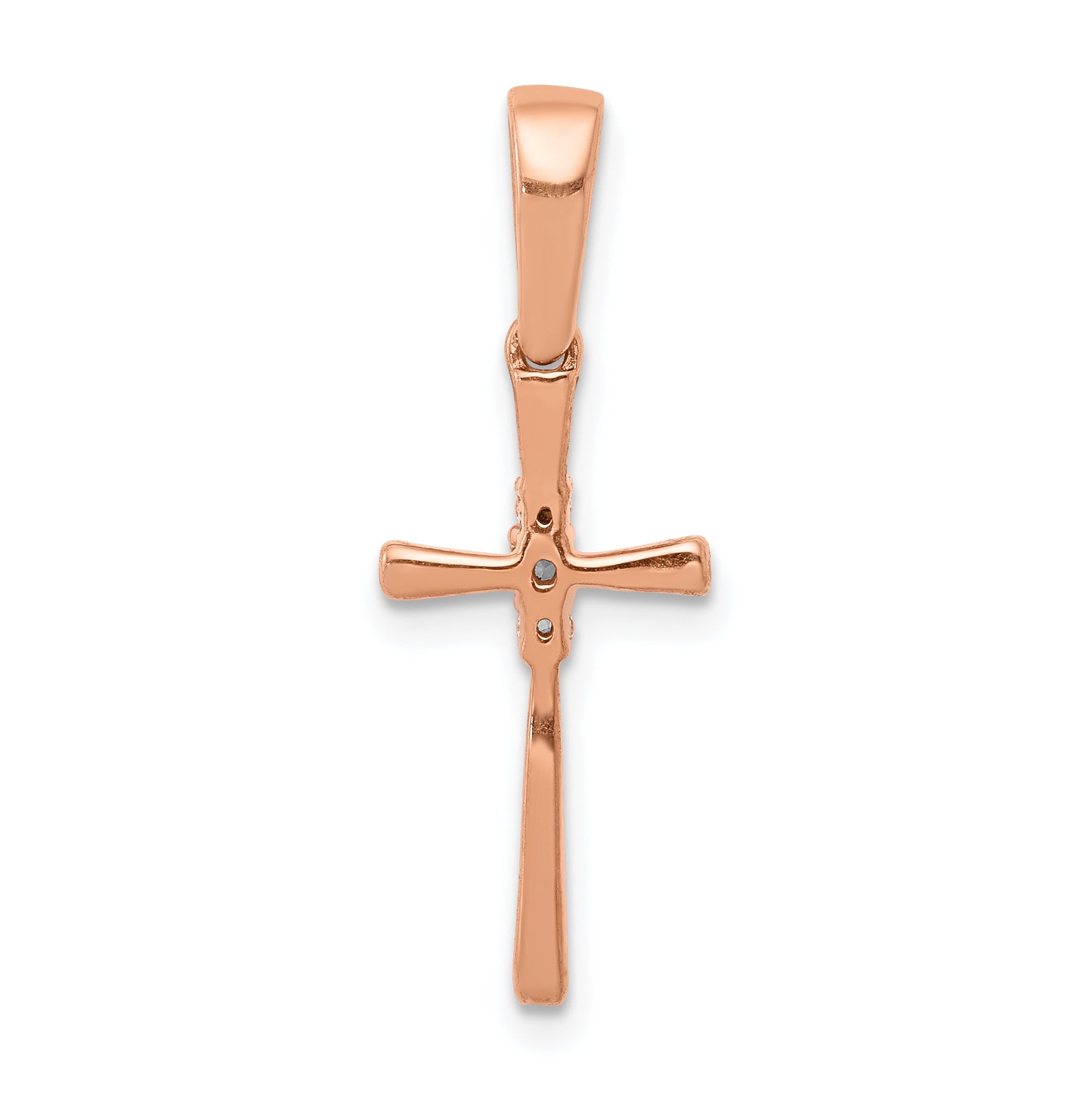 14k Rose Gold .03ct. Diamond Cross Pendant