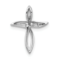 14k White Gold AA Diamond Cross Pendant