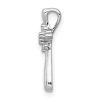 14k White Gold 1/20ct. 5-Stone Diamond Cross Chain Slide