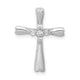 14k White Gold 1/6ct. 5-Stone Diamond Cross Chain Slide