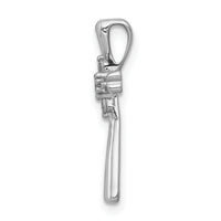 14k White Gold 1/6ct. 5-Stone Diamond Cross Chain Slide