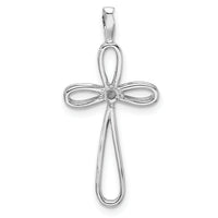 14k White Gold Cross Pendant Mounting