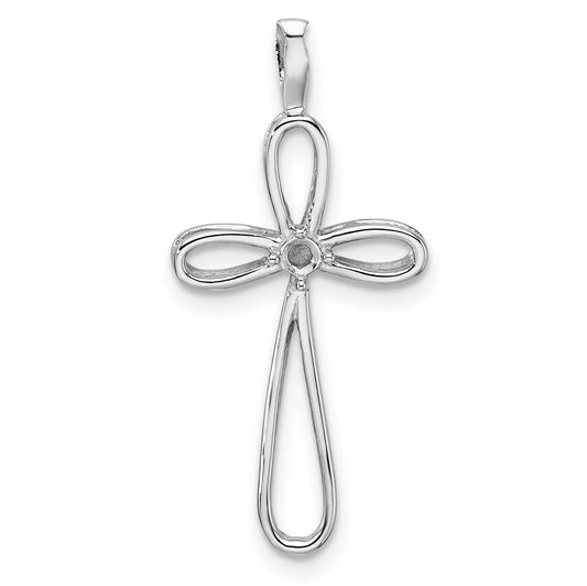 14k White Gold Cross Pendant Mounting