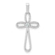 14k White Gold AA Diamond Cross Pendant