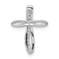 14k White Gold AA Diamond Cross Pendant