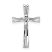 14k White Gold AA Diamond Cross Chain Slide