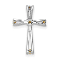 14k White Gold AA Diamond Cross Pendant