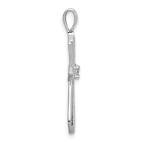 14k White Gold AA Diamond Passion Cross Pendant