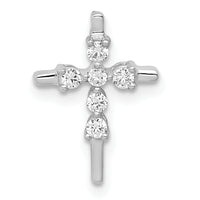 14k White Gold 1/6ct. Diamond Cross Chain Slide