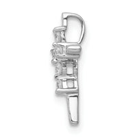 14k White Gold 1/6ct. Diamond Cross Chain Slide