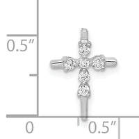 14k White Gold 1/6ct. Diamond Cross Chain Slide