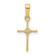 14k Small .01ct. Diamond Cross Pendant