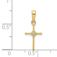 14k Small .01ct. Diamond Cross Pendant