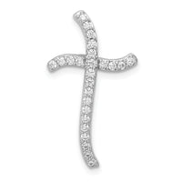 14k White Gold 1/4ct. Diamond Cross Chain Slide