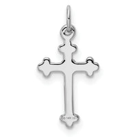 14k White Gold Small Diamond Budded Cross Pendant