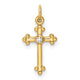 14k Small Diamond Budded Cross Pendant