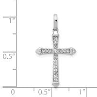14k White Gold 1/10ct. Diamond Cross Pendant