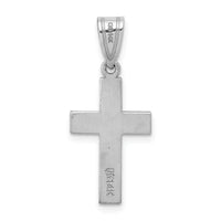 14k White Gold .01ct Diamond Heart Cross Pendant